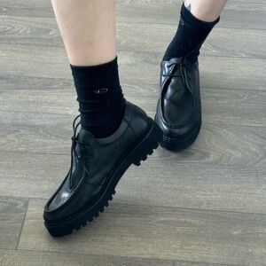 floyd black leather loafers